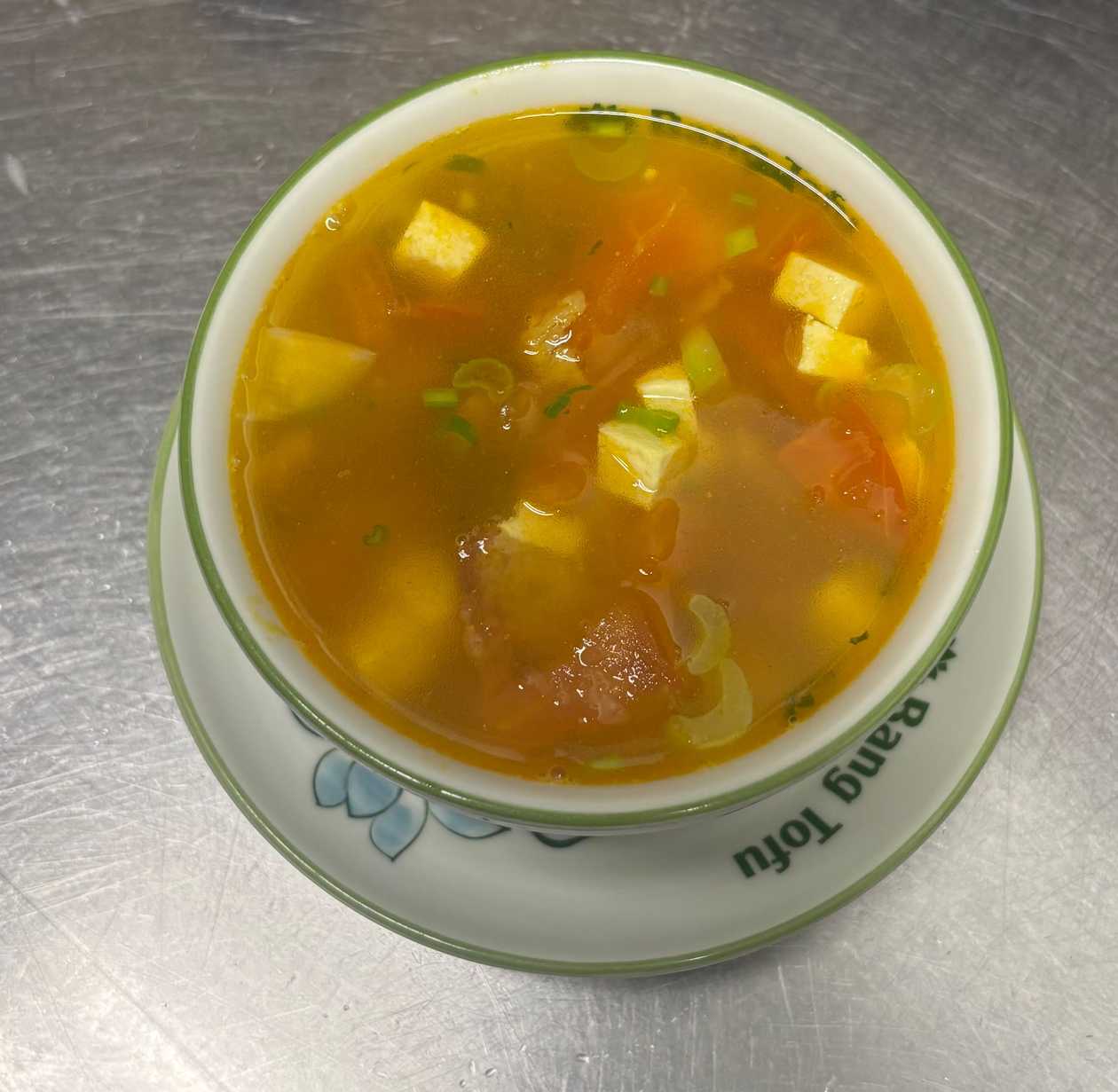 With tomatoes and seitan