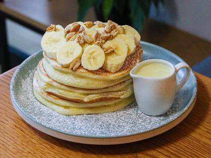 Pancakes with Banana and Condensed Milk
