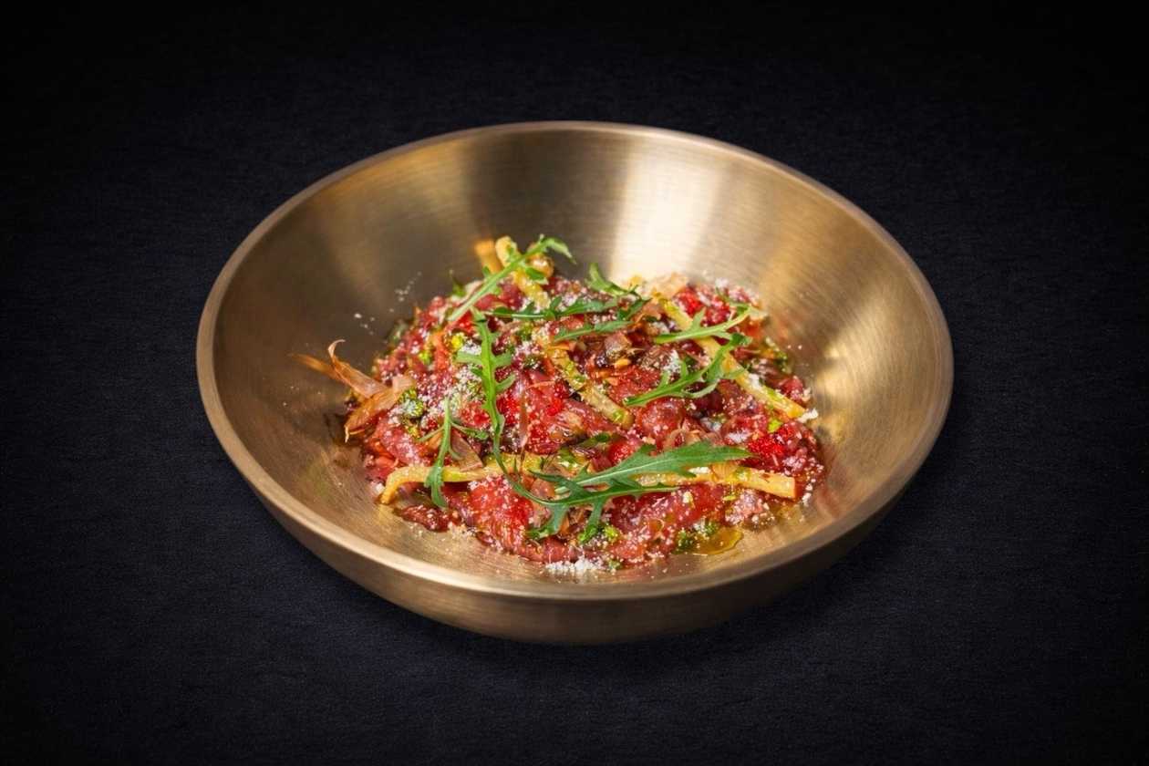 Tuna Carpaccio with Parmesan Sauce
