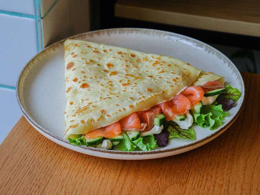 Pancake with Salmon