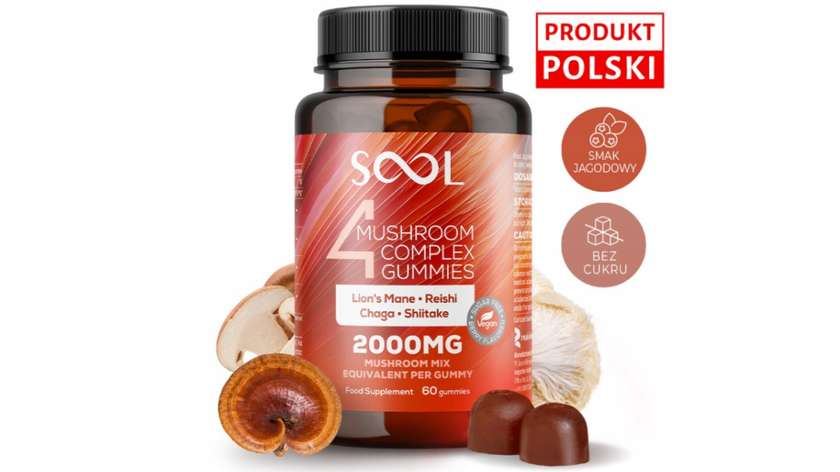 SOOL Żelki Mushroom Complex 2000mg 60szt Berry VEGAN