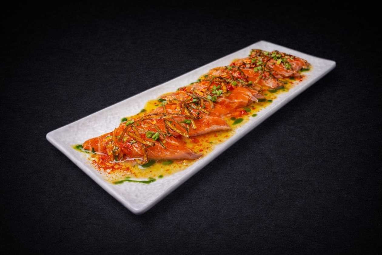 Cold Smoked Salmon Gravlax with Orange Sauce