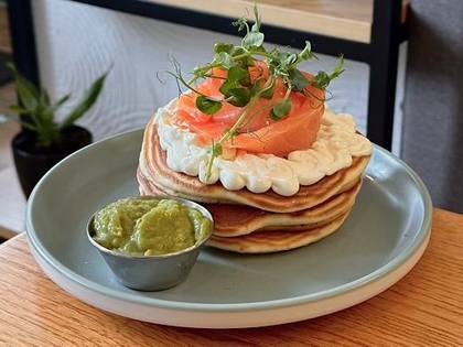 Pancakes with Salmon and Guacamole