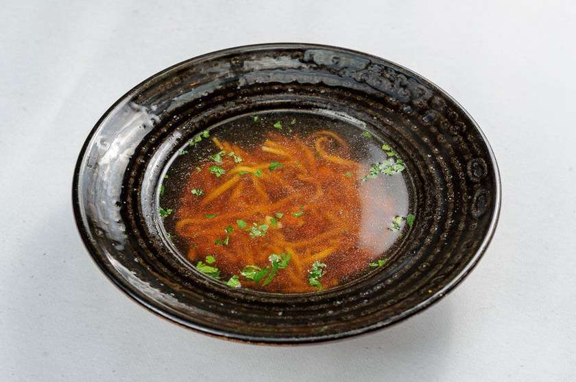 Beef Broth with an Oriental Twist, Vegetables, Noodles