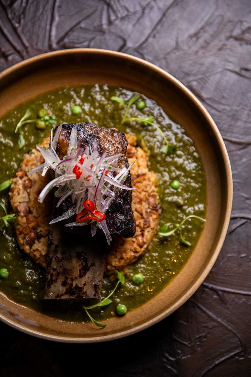 Short rib seco and tacu tacu