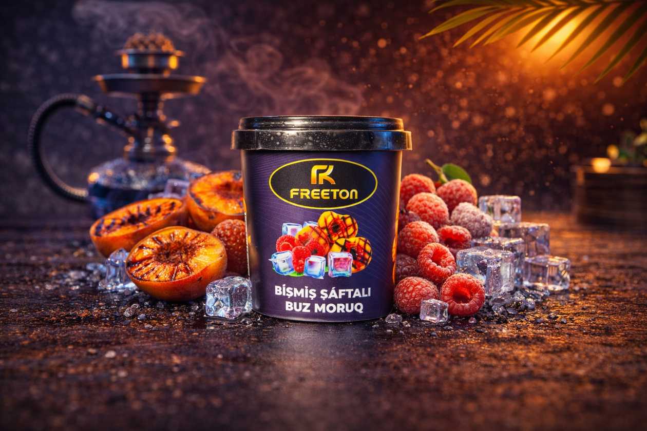 FREETON 50 qram Tütün Bişmiş Şaftalı Buz Moruq