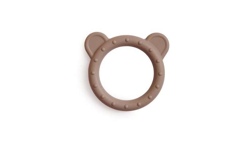 Mushie silikoninis kramtukas Bear Natural, rudas