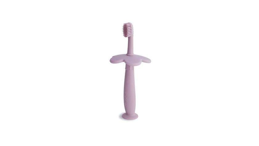 Mushie alyvinis mokymosi dantų šepetėlis Soft Lilac