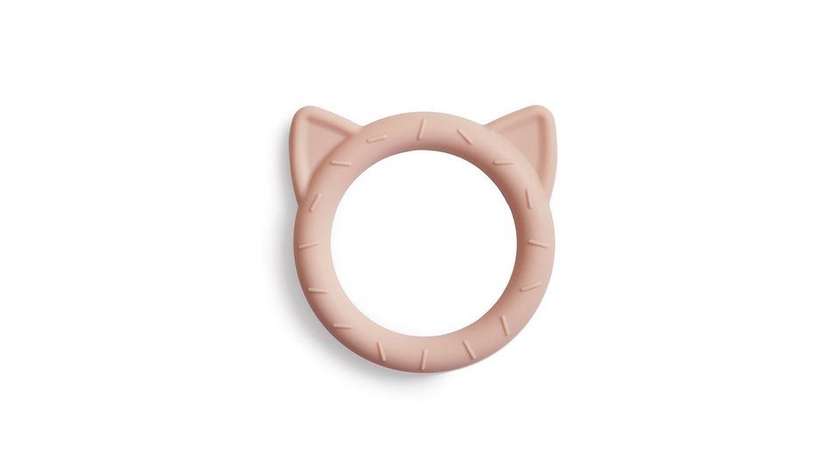 Mushie silikoninis kramtukas Cat Blush, rausvas