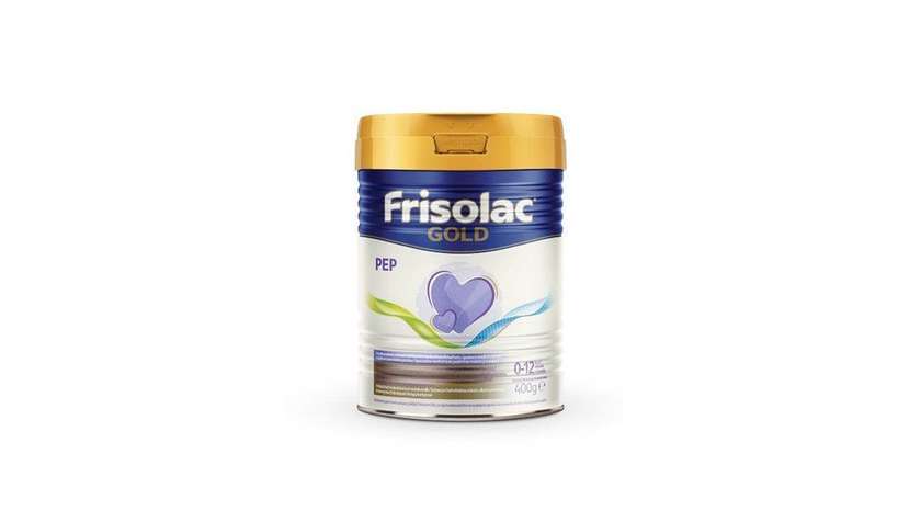 FRISOLAC GOLD PEP specialios paskirties pieno mišinys alergiškiems kūdikiams nuo gimimo iki 12 mėn., 400 g