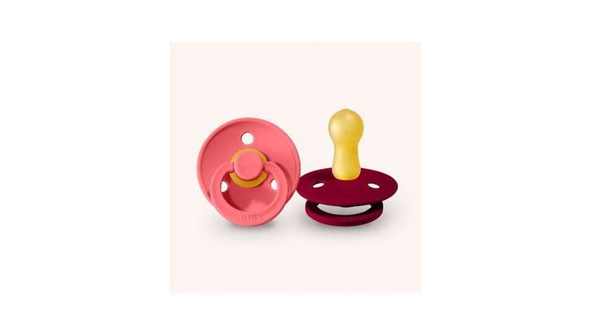 BIBS Colour čiulptukai Coral / Ruby 0-6mėn, 2 vnt