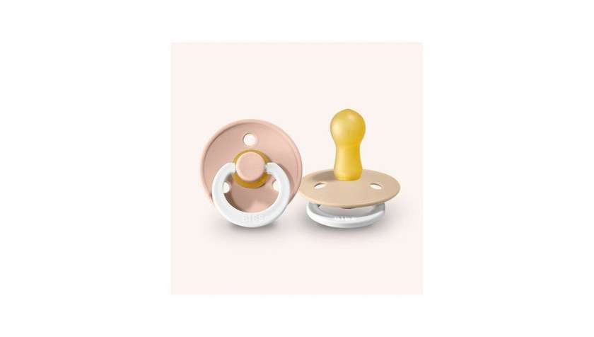 BIBS Colour tamsoje šviečiantys čiulptukai Blush / Vanilla 0-6mėn, 2 vnt