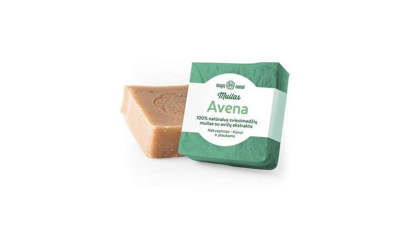 KN natūralus sviestmedžių muilas su avižų ekstraktu Avena, nekvėpintas