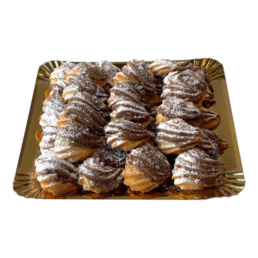 Platou Spritat alb-cacao