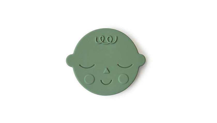 Mushie silikoninis kramtukas Face Pistachio, žalias