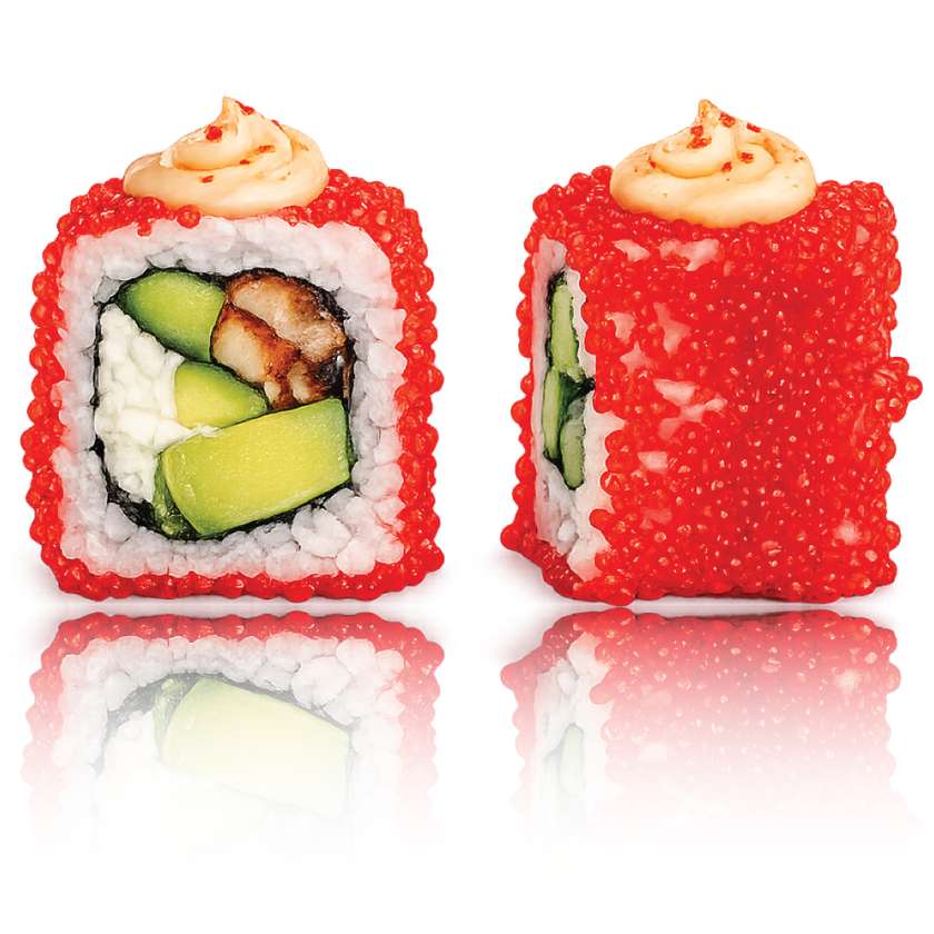 "Красный Унаги" урамаки 8 шт. НОВИНКА!!!