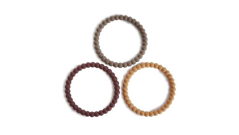 Mushie trys apyrankės-kramtukai Berry/Marigold/Khaki