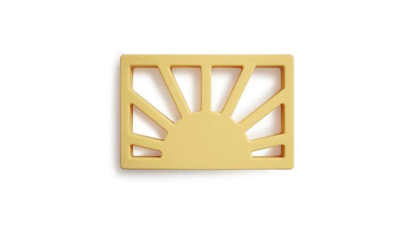 Mushie geltonas silikoninis kramtukas Sun Muted Yellow