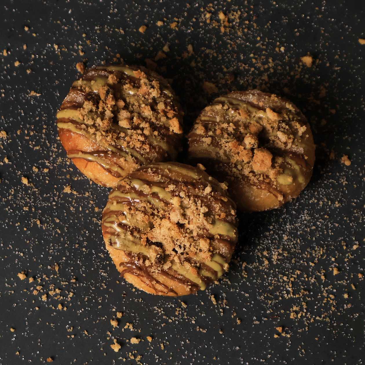 Nutella Pistachio & Biscuits Doughnuts