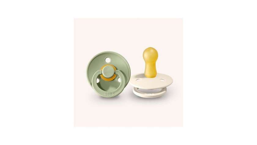 BIBS Colour čiulptukai Sage / Ivory 0-6 mėn, 2 vnt
