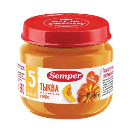 Semper - Pumpkin Puree /5 Months+/ 80g 4607