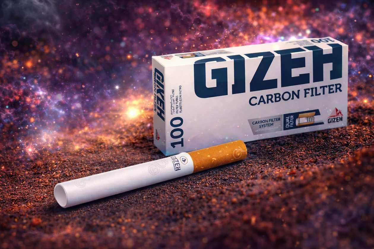 Gizeh karbon filtrləri — 100 ədəd siqaret filtr borucuğu