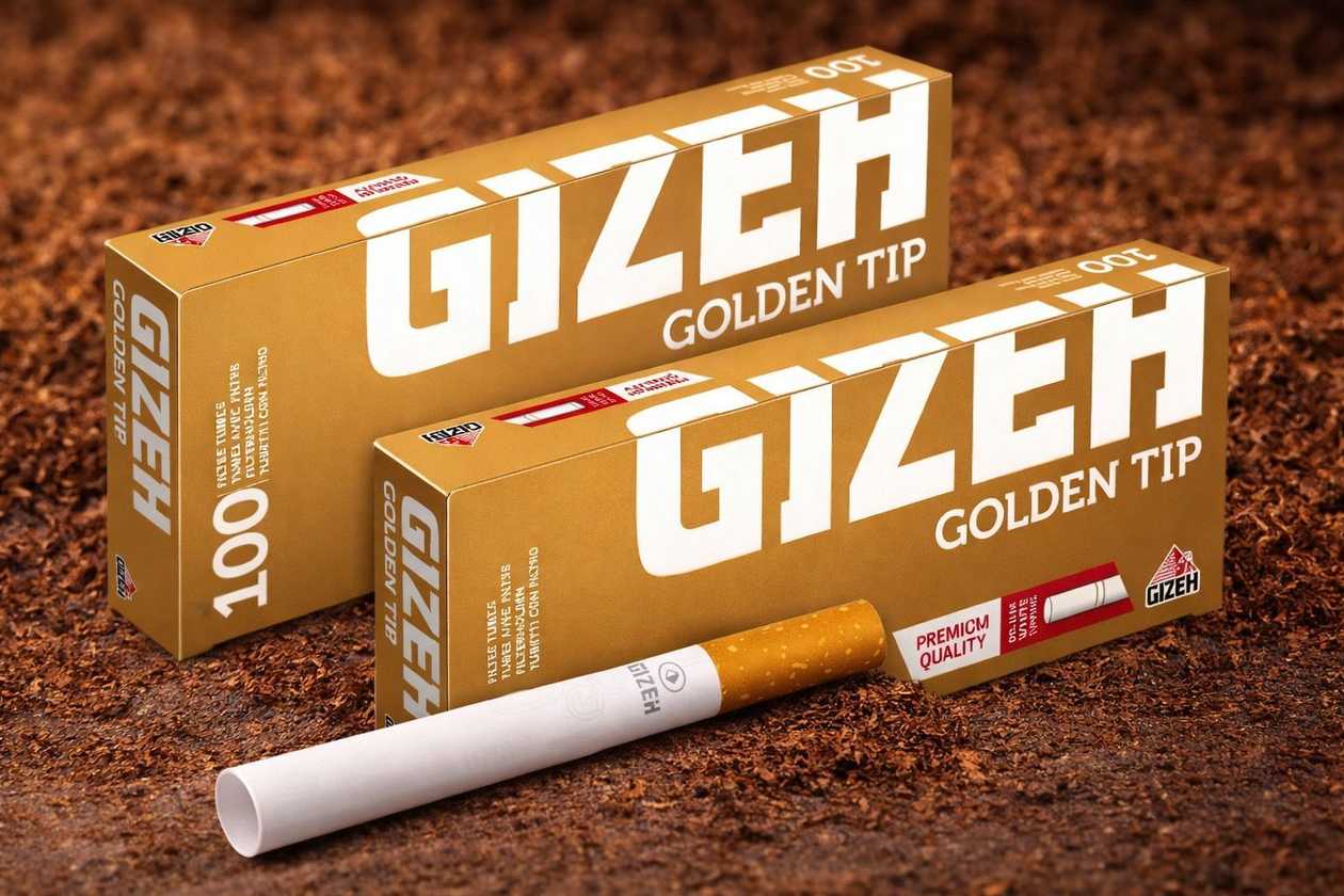 Gizeh qızılı uclu siqaret filtr borucuqları — 100 ədəd