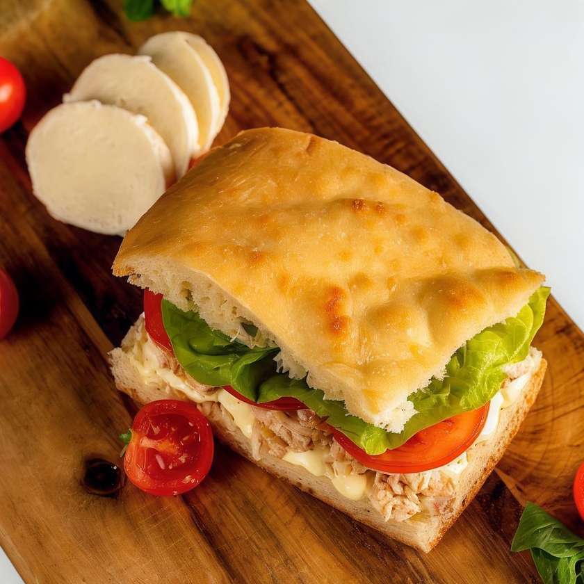 Focaccia Sandwich cu Pui
