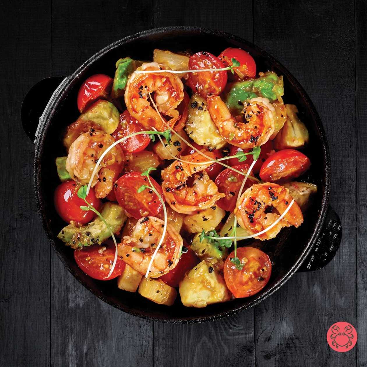 Shrimp with Cherry Tomatoes and Avocado