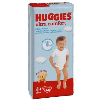 Huggies Ultra Comfort - Baby Diaper Mega Boy Z-4+ /10-16kg/ 3789 #60