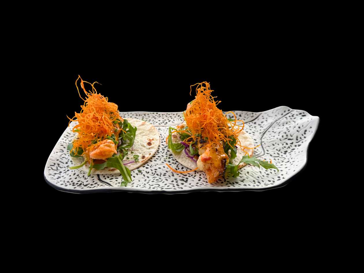 Fasting fried prawn tacos