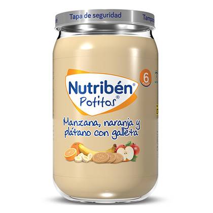 Nutribén - Fruit Puree Apple, Orange, Banana and Biscuit /6m+/ 235g 3366