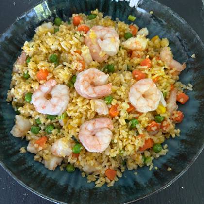 Fried Rice with Vegetables and Crispy Duck