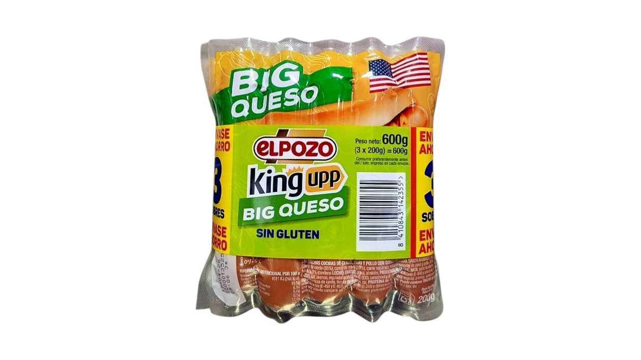 Sausage /Elpozo/ with cheese "QUESO" (mixed pork (35%) and turkey (19%)) gluten-free - 600g