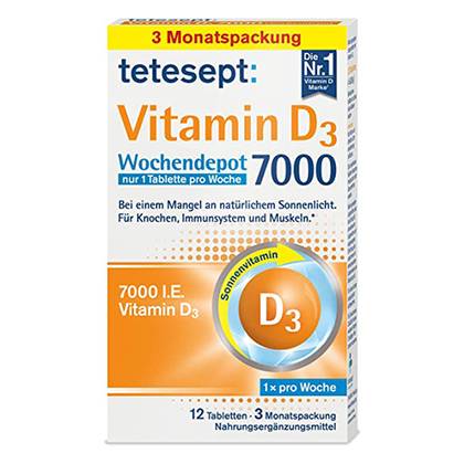 Tetesept Vitamin D3 Weekly Depot Tablet 7000 IU #12