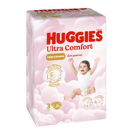 Huggies Ultra Comfort - Baby Diaper for Girls Z-3 /5-9kg/ 3543 #21