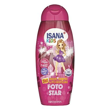 Isana - Children's Shampoo, Conditioner, and Shower Gel Star Performers 300ml 1214/1990