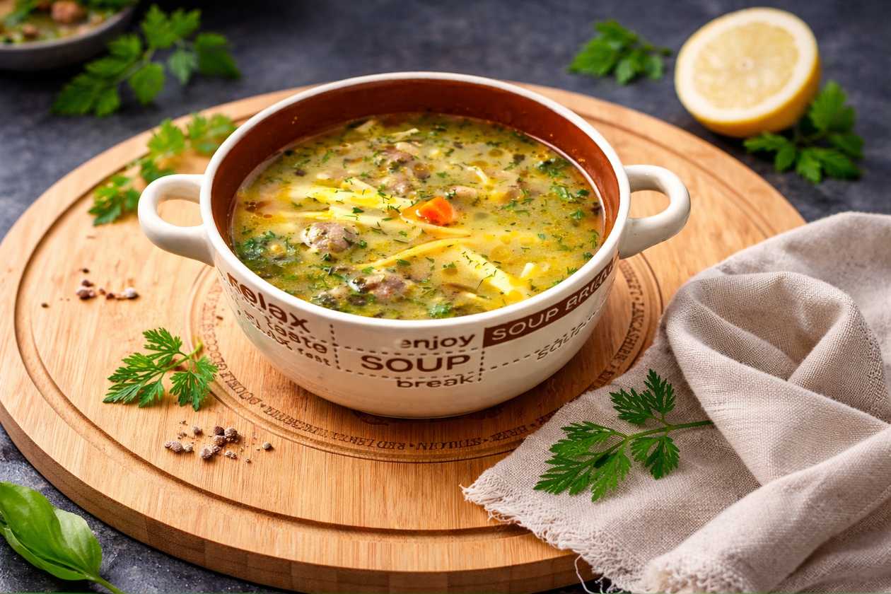 meatballs soup with atria