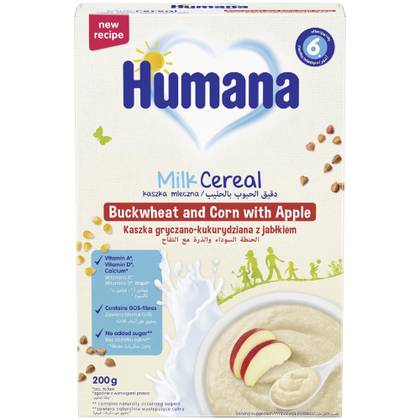Humana - Milk Porridge with Corn and Apple /6 months+/ 200g 775580/3030