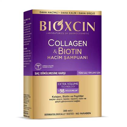 Bioxine - Collagen and Biotin Shampoo for Hair Loss Prevention, Volume for Thin Hair, All Hair Types, 300ml