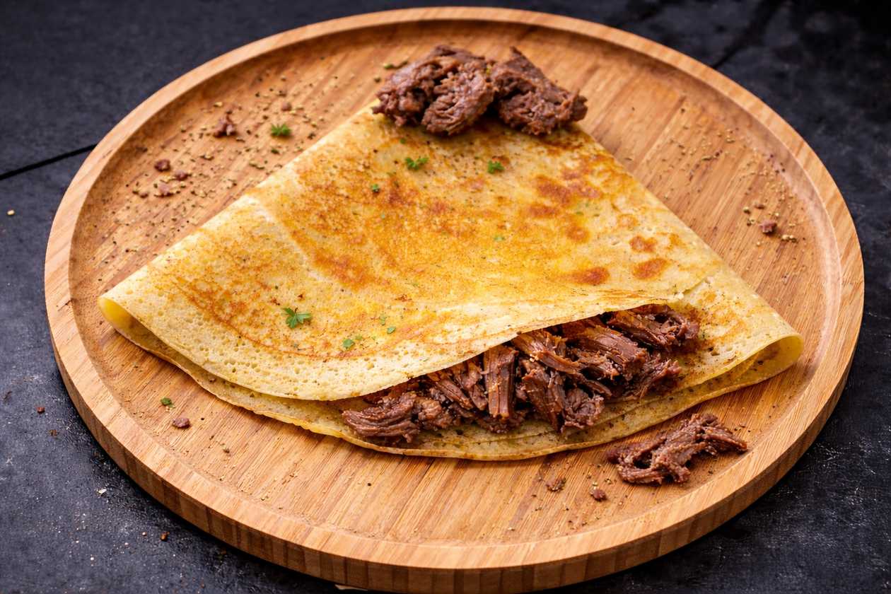 Crepe with meat