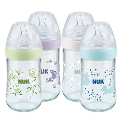 Nuki - Glass Bottle 240ml + Silicone Sleeve with Temperature Indicator 7505