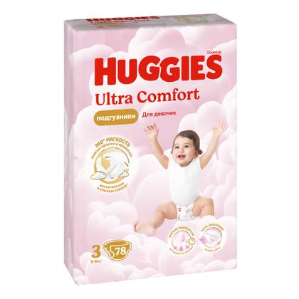 Huggies Ultra Comfort - Baby Diaper Mega Girl Z-3 /5-9kg/ 9224 #78