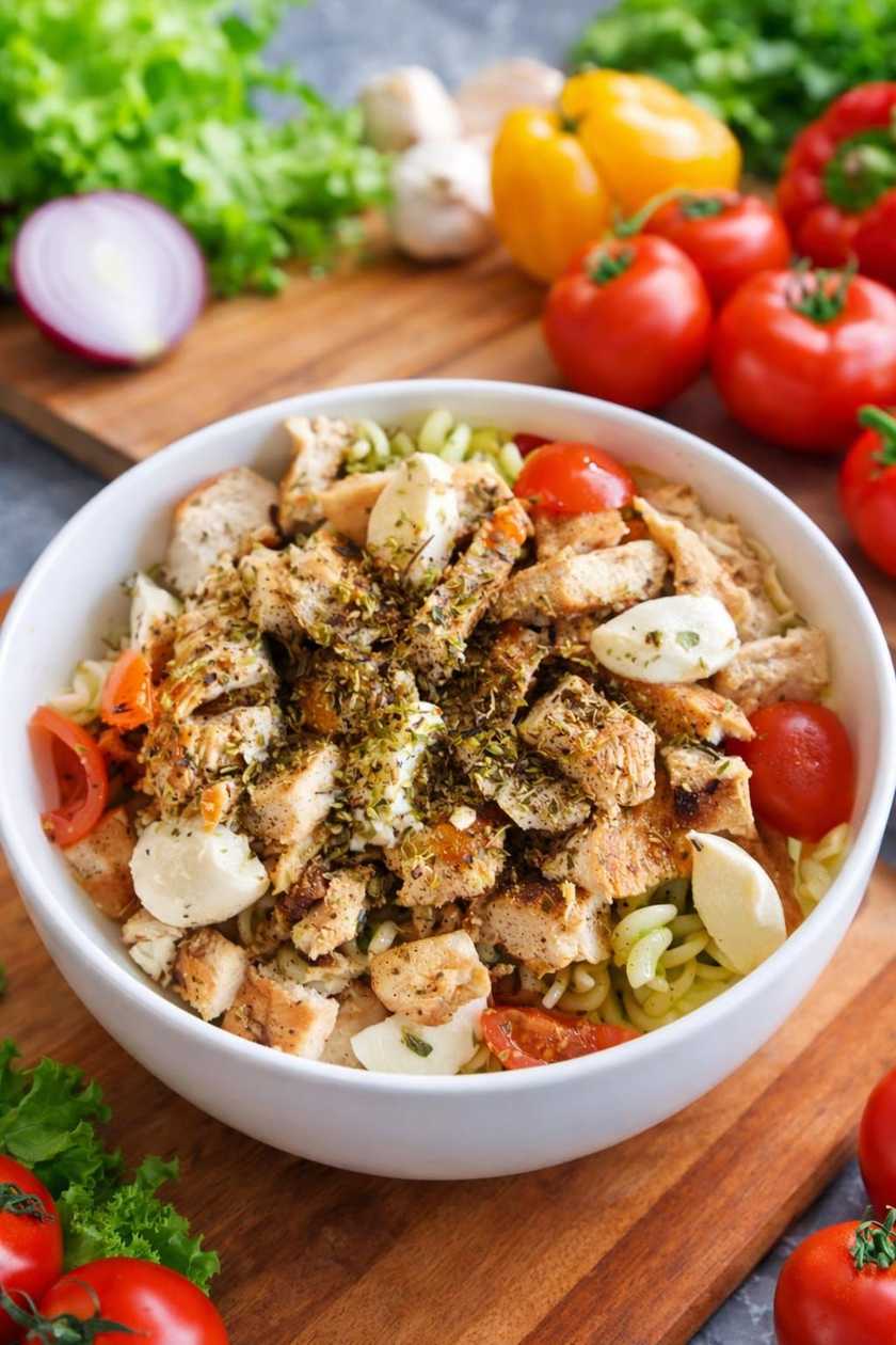 Salata italiana cu carne de pui