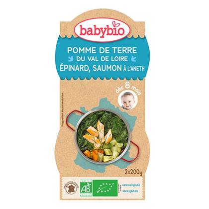 Beibibio - Salmon Dinner with Spinach, Carrots, and Potatoes /8m+/ 200g 0568 #2