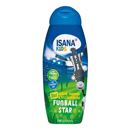 Isana - Children's Shampoo, Conditioner, and Shower Gel Football Stars 300ml 1207/1983