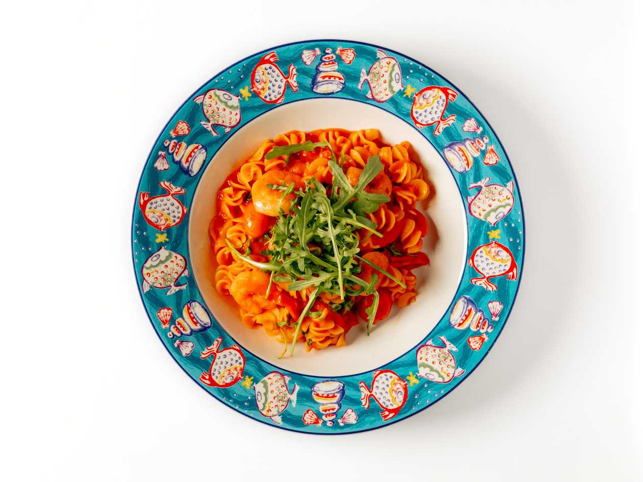 Fusilli with Shrimp and Arugula