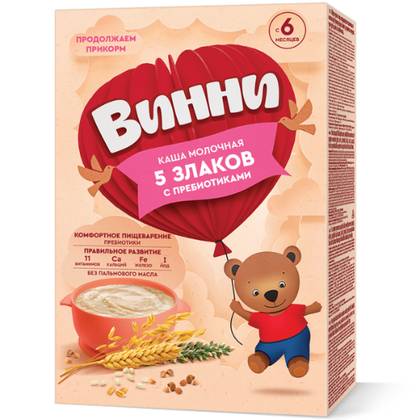 Winnie - Milk Porridge with Probiotics for 5 Grains /6 Months+/ 200g 4671/4800