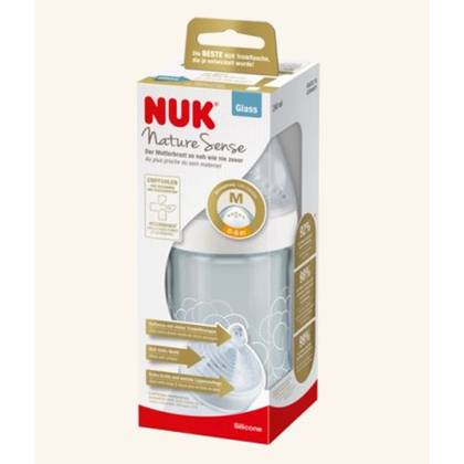 Nuki - Glass Bottle 240ml + Silicone Sleeve with Temperature Indicator 7468