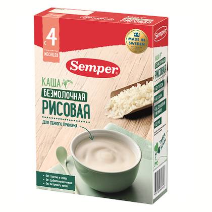 Semper - Rice Porridge, Sugar-Free for Infants /4 Months+/ 180g 7653/1397